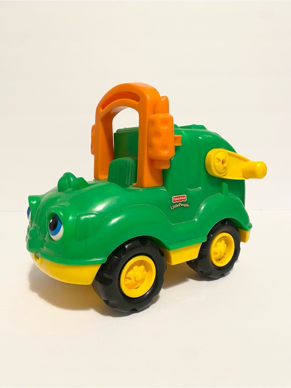 Fisher Price Little People Clanky the Green Garbage Truck Vehicle Vintage Toy